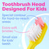 Kids Toothbrush 4 Pack, Soft Bristles with Suction Cup, Multi-Color, Child Sized Brush Heads for Ages 3-10