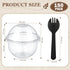 Jingmore 150 Pack 8.45 oz Fruit Cups with Lid Clear Plastic Cups with Dome Lids and Spoons Business Clear Dessert Mini