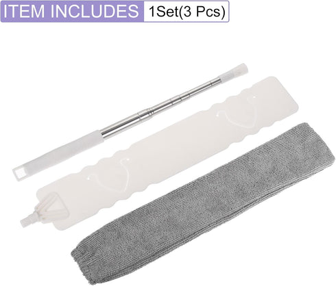 Cleaning Duster with Extendable Pole, 25 to 56 Inch, Removable Bendable Gap Brush, White