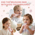 Onekki 4 2 3 IPX7 2-12 Kids Electric Toothbrush U Shaped with Brush Heads, Rechargeable Toddler Toothbrush with Mins