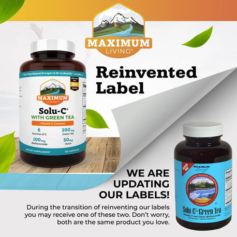 Solu-C with Green Tea, 120 Capsules - Vitamin C Supplement with Antioxidant Benefits