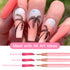 Nail Art Liner Brushes, 5Pcs Painting Brush Set for Long Lines, Thin Details, Fine Drawing Sizes 4/8/12/20/25mm (Pink)