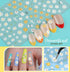 Teenitor 12 Sheets Self-Adhesive Nail Art Sticker, 5D Embossed Flower Nail Decals, 5 Boxes Glitter Sequins Flakes