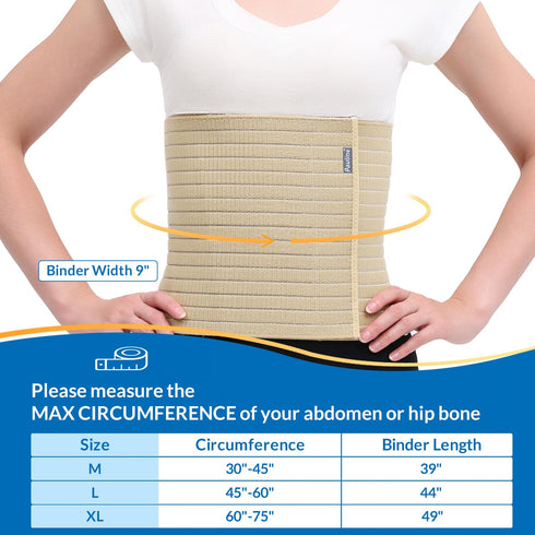 Tummy 30" 45", 9" Abdominal Binder Post Surgery - Premium Belly Band for Stomach Support & Compression - Promote