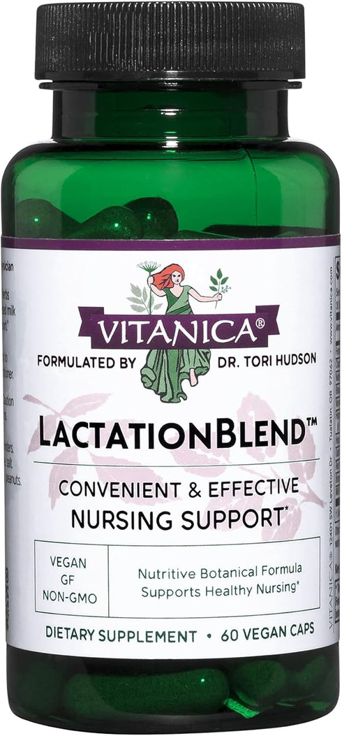 Vitanica LactationBlend, Organic Breastfeeding Support, 60 Capsules, Non-GMO, Fennel, Milk Thistle, Fenugreek
