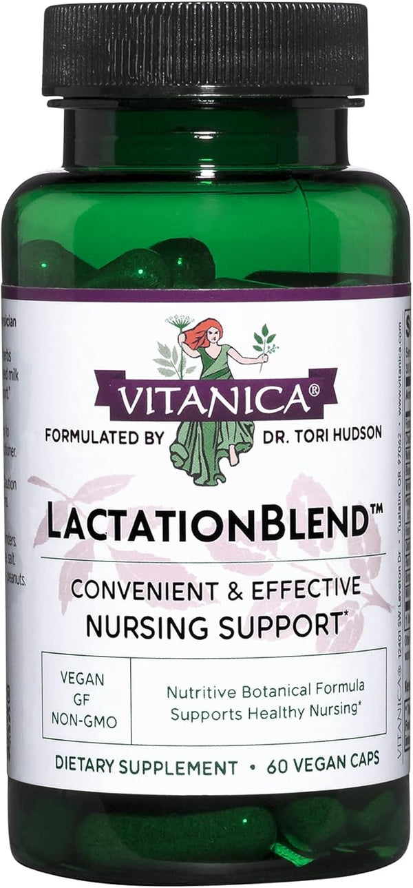 Vitanica LactationBlend, Organic Breastfeeding Support, 60 Capsules, Non-GMO, Fennel, Milk Thistle, Fenugreek