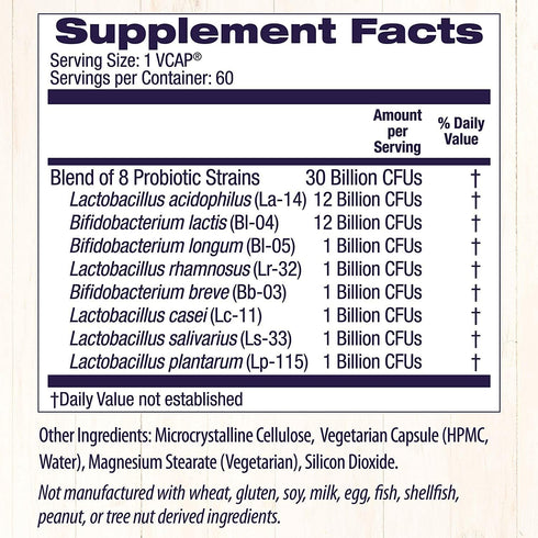 Healthy Origins Probiotic - 30 Billion CFUs - 60 Veggie Capsules for Digestive Health