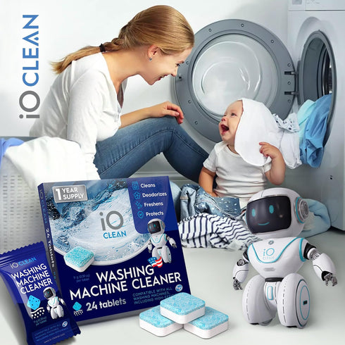 Washing Machine Cleaner and Descaler Tablets, 24 Pcs for HE Front and Top Loaders, Fresh Laundry Supply