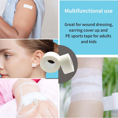 Rose Romee 6 1/2 inch, 1 inch Rolls micropore Tape Paper Tape Medical Sensitive Skin, Medical Tape for Wound Care