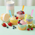 Jingmore 120 Set 8 oz Summer Paper Ice Cream Cups Bulk with Spoons Disposable Sundae Bowls Colorful Paper Dessert Cups