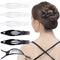 RC ROCHE ORNAMENT 6 Pcs Women's Thin Curved Eyelet Side Slide Hair Clips, Medium Black and White