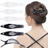 RC ROCHE ORNAMENT 6 Pcs Women's Thin Curved Eyelet Side Slide Hair Clips, Medium Black and White