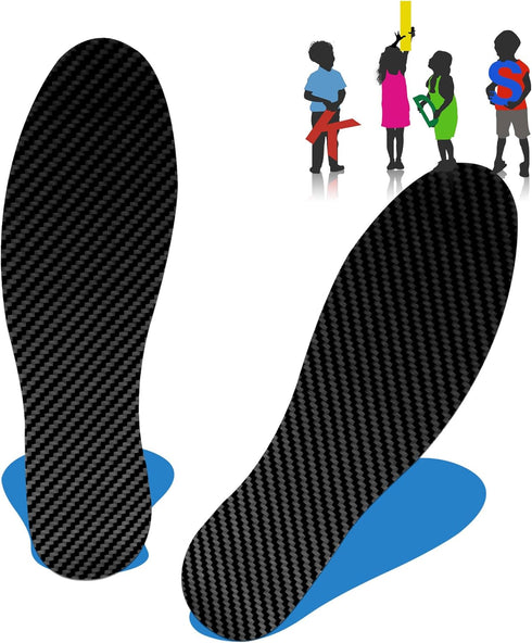 Kids Insoles - Carbon Fiber Insole for Children, Plantar Fasciitis and Seville's Disease Pain Relief, 1 Pair
