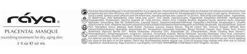 Raya Placental Masque (606) | Nourishing Facial Treatment Mask for Dry or Aging Skin, Reduces Lines and Wrinkles
