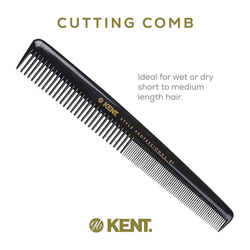 Kent SPC81 Salon-Style Dressing Cutting Comb, Professional Barber Haircut Comb for All Hair Types