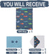 wishinside 13 Set 1 Large Helicopter Plane Gift Bag with Handles, Greeting Card, Tissue Papers and Stickers for Boys