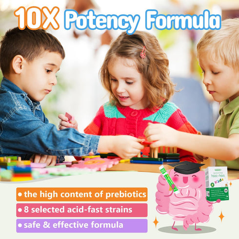 ZEBORA Kids Probiotic & Prebiotics Powder Age 3+, Supports Children's Digestive & Immune System, 30 Packets with 5
