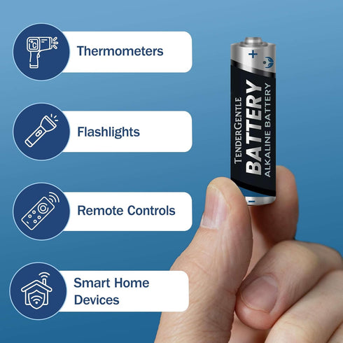 TenderGentle 24 Pack Double AA Batteries - Alkaline AA Batteries for Office and Household Items - No Mercury or Cadmium