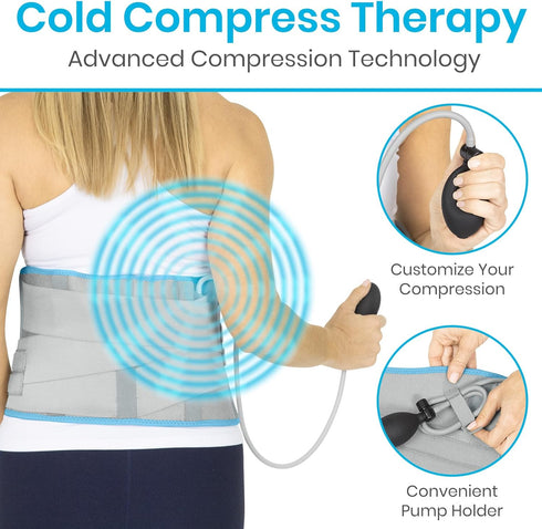 Vive Back Ice Pack for Lower Back Pain Relief, Large Wearable Gel Wrap for Injuries