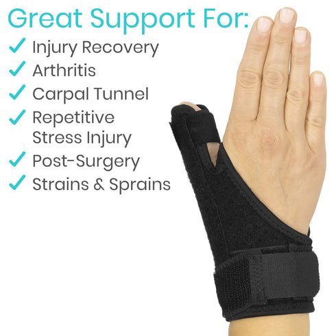 Vive Thumb Brace & Wrist Stabilizer (Fits Left and Right) - Thumb Spica Splint for Arthritis, Tendonitis, Pain Relief