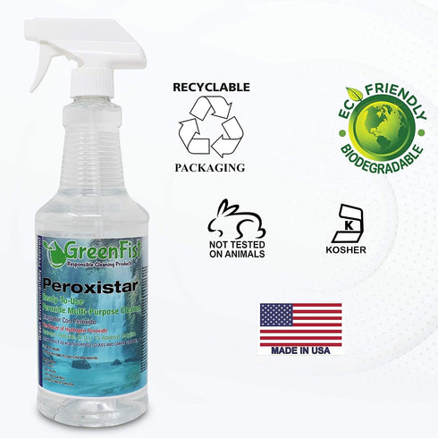 Hydrogen Peroxide All Purpose Cleaner, Stain Remover for Glass, Carpet (1 Quart, 32 oz - 2 PACK)