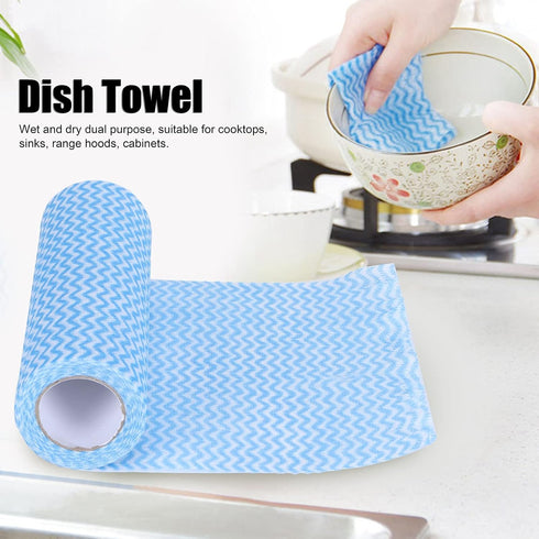 Cleaning Cloths Wipe Roll, Reusable Kitchen Cleaning Wipe, Wash Rags for Home, Kitchen Use (Blue)