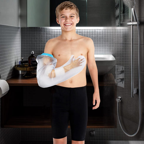Cast Covers for Shower Arm Kids - Waterproof Soft Comfortable Seal to Keep Child Wounds Dry, Reusable