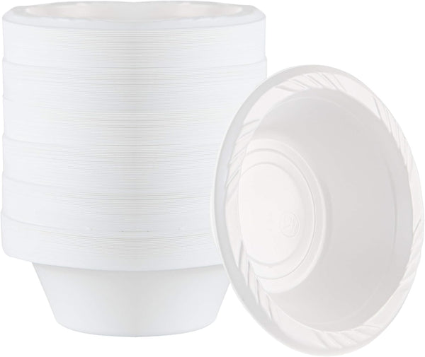 200 Count Disposable 5 Ounce White Plastic Dessert Bowls