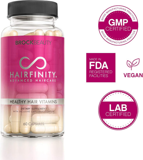 Hairfinity Hair Vitamins, Scientifically Formulated with Biotin, 60 Veggie Capsules (1 Month Supply)