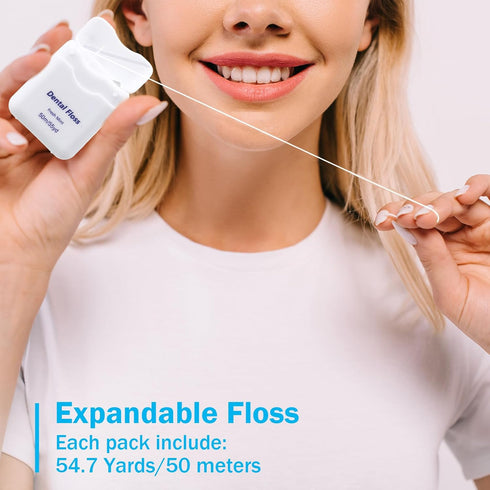 60 Pack Dental Floss Bulk, Mint Flavored Floss 50m Each, Travel Dental Floss for Teeth and Gum Protection (Multicolor)