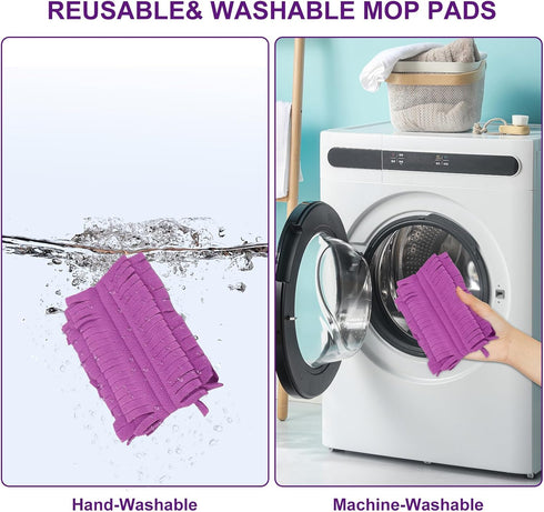 6 Pack Reusable Mop Pads Compatible with Swiffer Powermop, Microfiber Power Mop Refills for All Types of Floor Cleaning