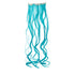 SWACC 7 Pcs Full Head Party Highlights Clip-On Hair Extensions, 20-Inch Curly, Teal Blue