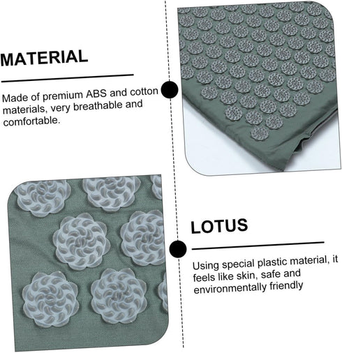 Set, GANAZONO Acupoint Massage Mat and Shiatsu Massage Pillow Washable Yoga Exercise Mat with Bag for Back and Neck