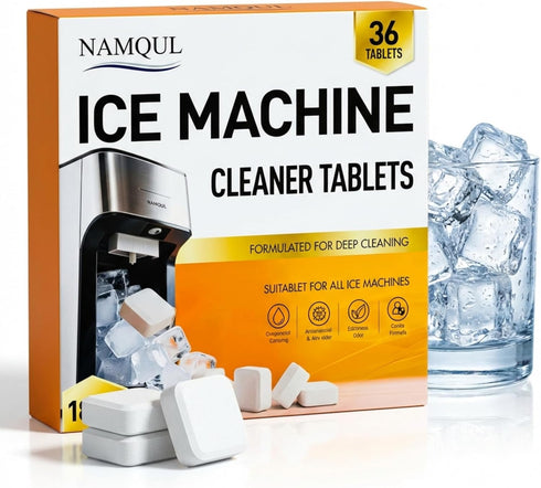 NAMQUL Ice Machine Cleaner Tablets (36 Tablets), Ice Maker Cleaner & Descaler, Nickel