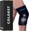 Coldest Knee Ice Pack 360, Reusable Gel Ice Wrap for Knee Pain Relief, Compression for Injuries, Black (Medium)