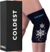 Coldest Knee Ice Pack 360, Reusable Gel Ice Wrap for Knee Pain Relief, Compression for Injuries, Black (Medium)