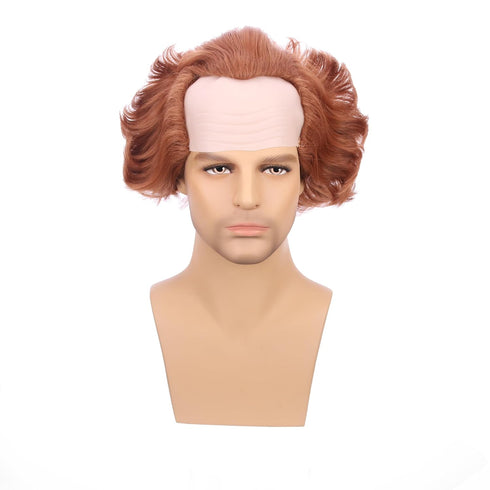 Short Orange Brown Wig for Halloween Cosplay Party Heat Resistant Synthetic Wig with Wig Cap