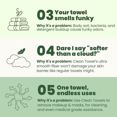 Clean Skin Club Bamboo Viscose Clean Towels XL, Biodegradable Face Towel, Disposable Makeup Removing Wipes (50 Count)