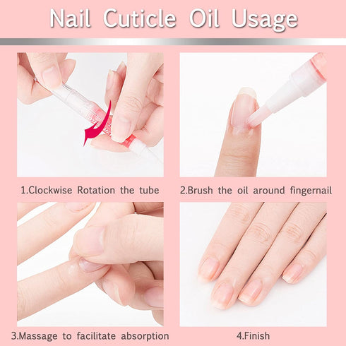 Nail Cuticle Oil Pen, 28Pcs Nail Care Gel, Nail Nourishment Polish with Vitamins, Moisturized Gel Repair Pen