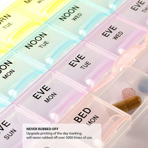 INKULTURE 28 4 Pack 1 Pill Medicine Organizer Reminder Storage Box Days or Weeks