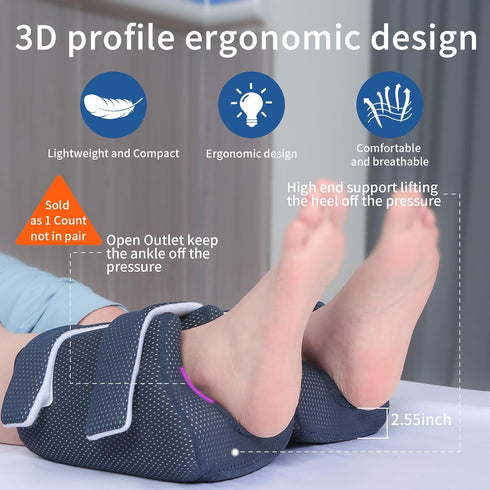 3D Heel Protectors Bed Sore Pillow Cushion for Pressure Sores, Foot Pillows Support Boot for Bedridden Patients, Ankle