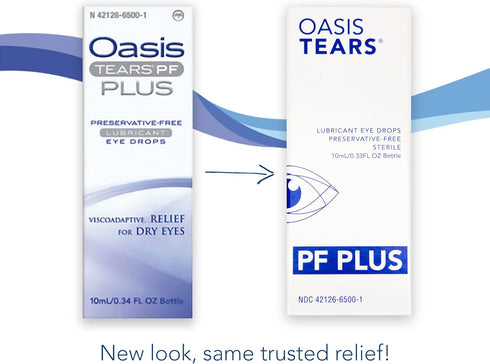 OT6500 0.34 OZ (10 mL) Oasis TEARS PF Plus Preservative-Free Lubricant Eye Drops Dry Eye Relief | Artificial Tears | FL