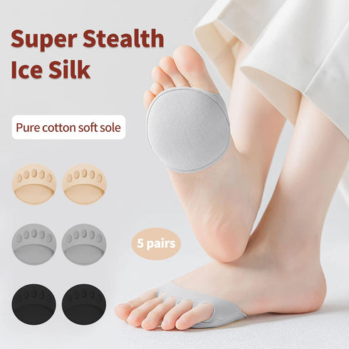 Invisible Breathable Honeycomb Fabric Ball of Foot Pads, Soft Metatarsal Cushions for Pain Relief, Reusable