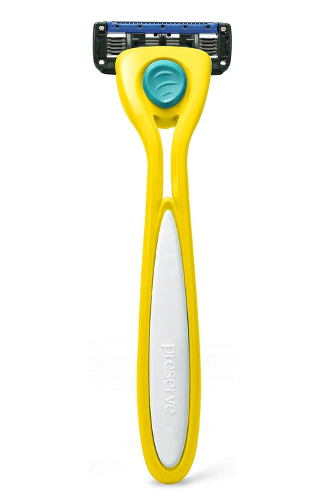 Preserve Shave 5 Blade Refillable Razor - Sunshine Yellow - Made from Recycled Materials