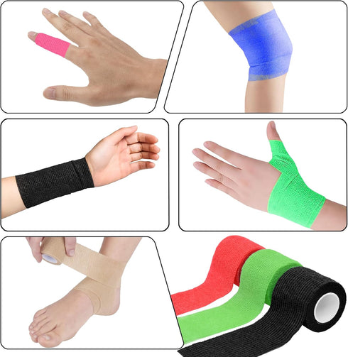 Twavang 6 Pack 2 Inches Ankle(5 Self Adhesive Bandage Wrap Breathable Cohesive Bandage Elastic Tape for Pets, Athletic
