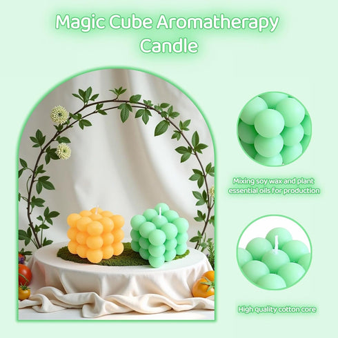 SAYUANVA Cube Bubble Candle, Soy Wax Scented Candles with Plant Essential Oils, Decorative Geometric Candles for Home