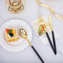I00000 60 Pcs Gold Silverware Set, Heavy Duty Black and Gold Plastic Cutlery, Includes 20 Forks, 20 Knives, 20 Spoons