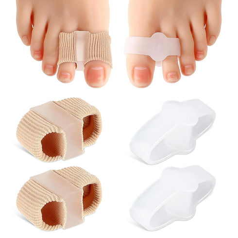2pcs Bunion Corrector Toe Separators with 2 Loops, Big Toe Spacer Hammer Toe Straightener for Foot Alignment Relief