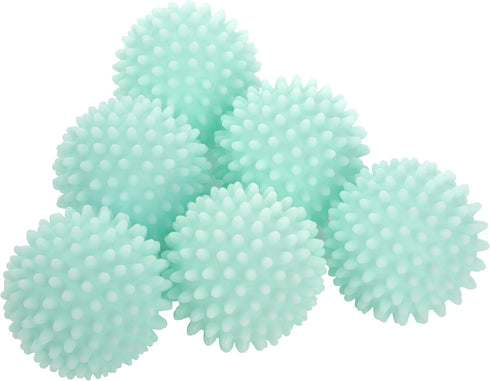 S&T INC. Reusable Plastic Dryer Balls - Fabric Softener for Laundry, Blue, 2.5 in, 6 Pack