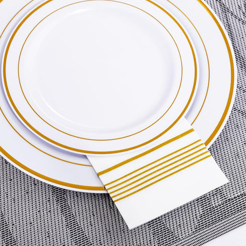 200 PCS Gold Napkins, Disposable Hand Towels, Soft Linen Feel Dinner Napkins for Kitchen and Parties